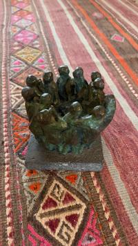 Mid-Century Modern Bronzed Figural Group Sculpture - view 1