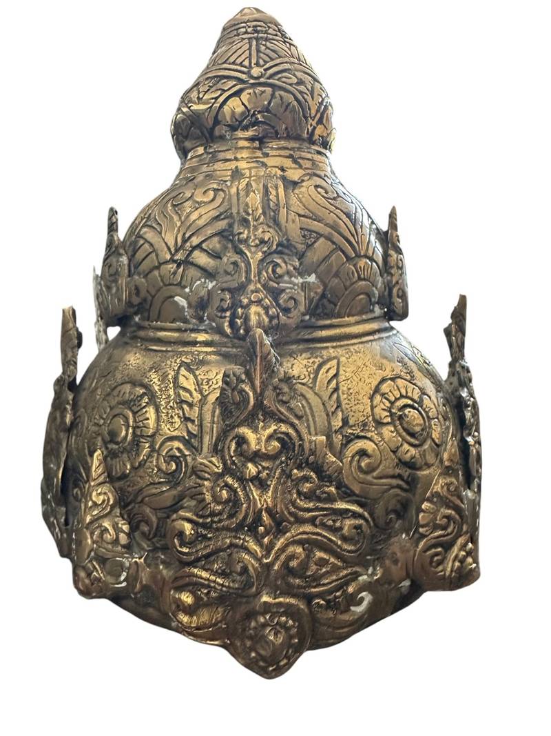 Traditional Javanese Brass Makuta (Theatrical Headdress) - asian collectible