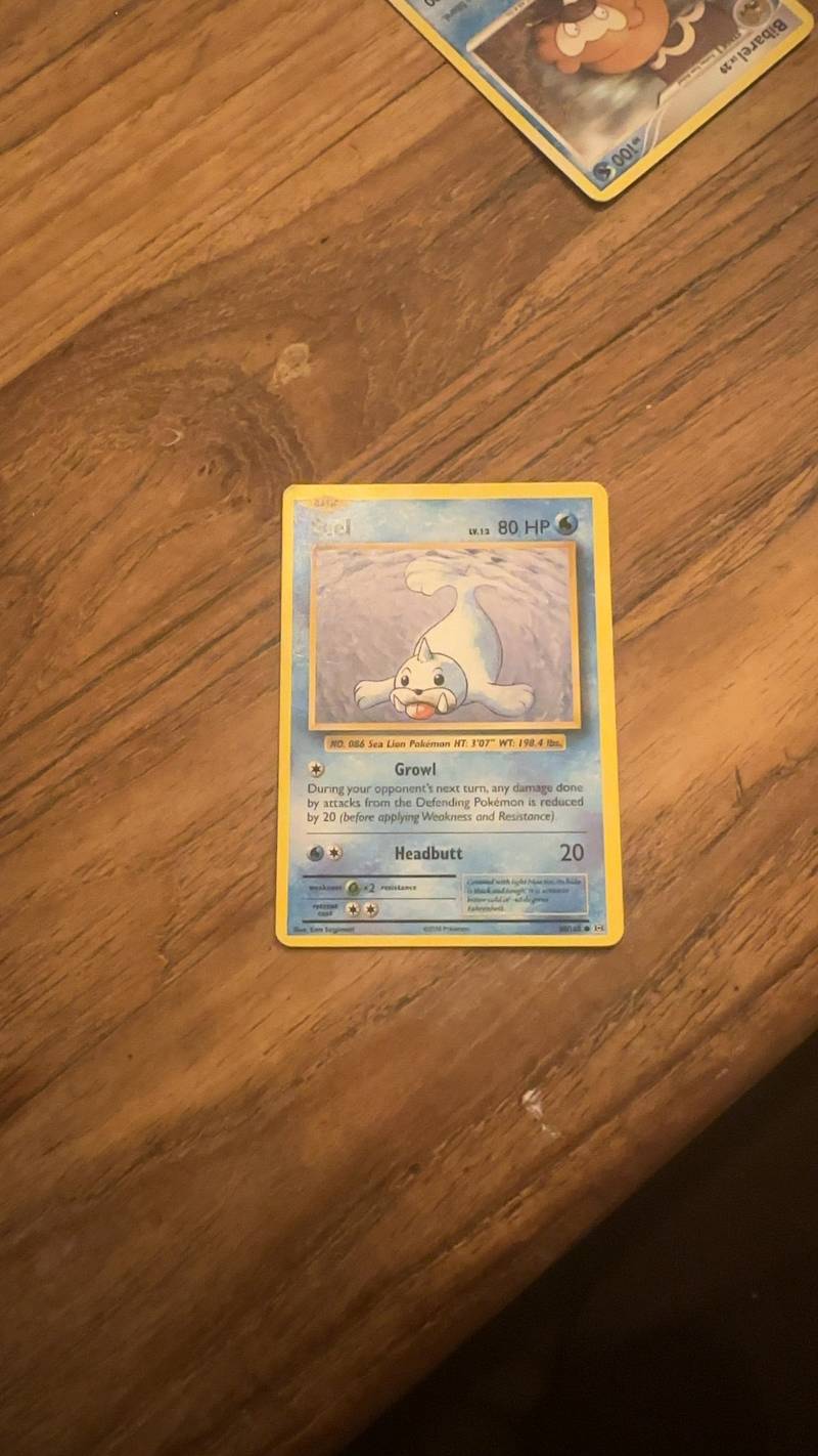 A Pokémon trading card featuring Seel from the Generations set, common rarity, with Ken Sugimori art.