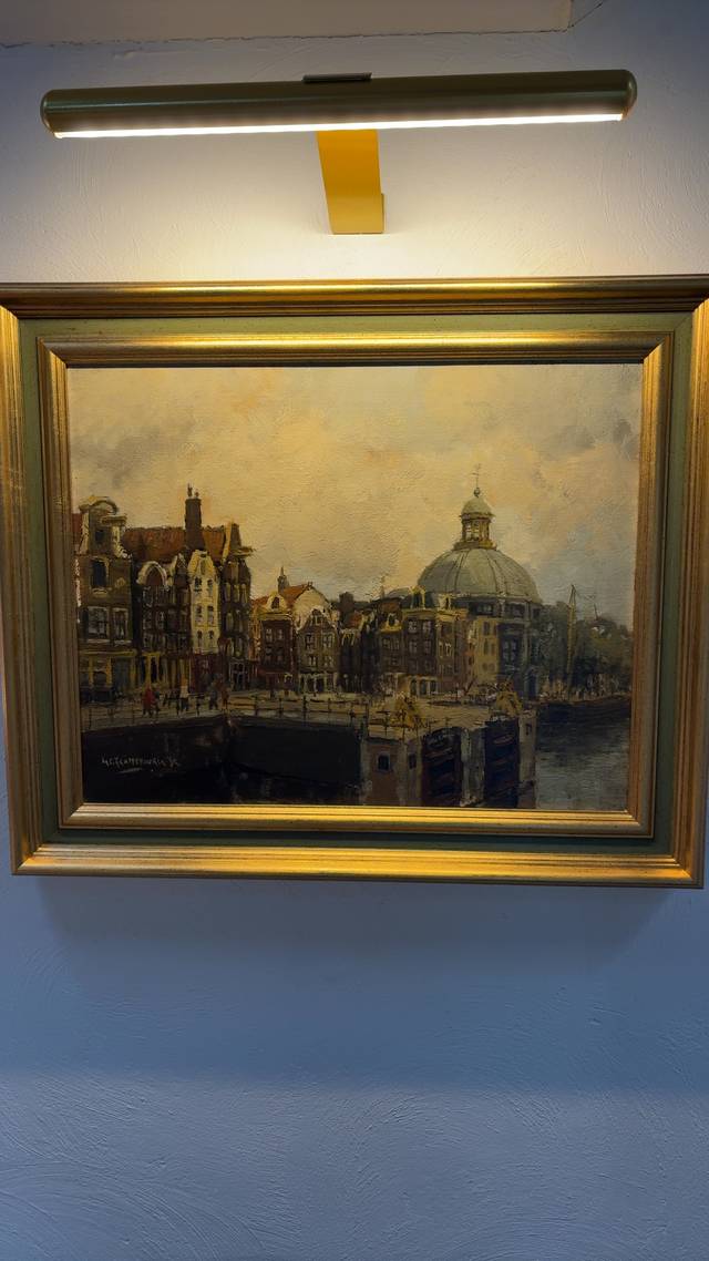 Amsterdam Canal View with Koepelkerk, Oil on Canvas - paintings collectible