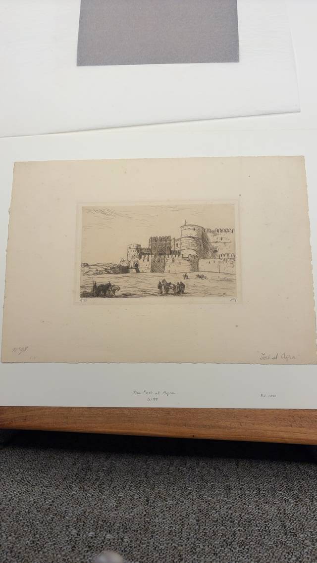 The Fort at Agra, Etching - prints collectible