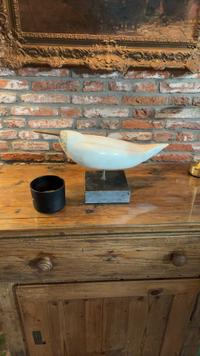Marble Bird Sculpture on Marble Base - view 2