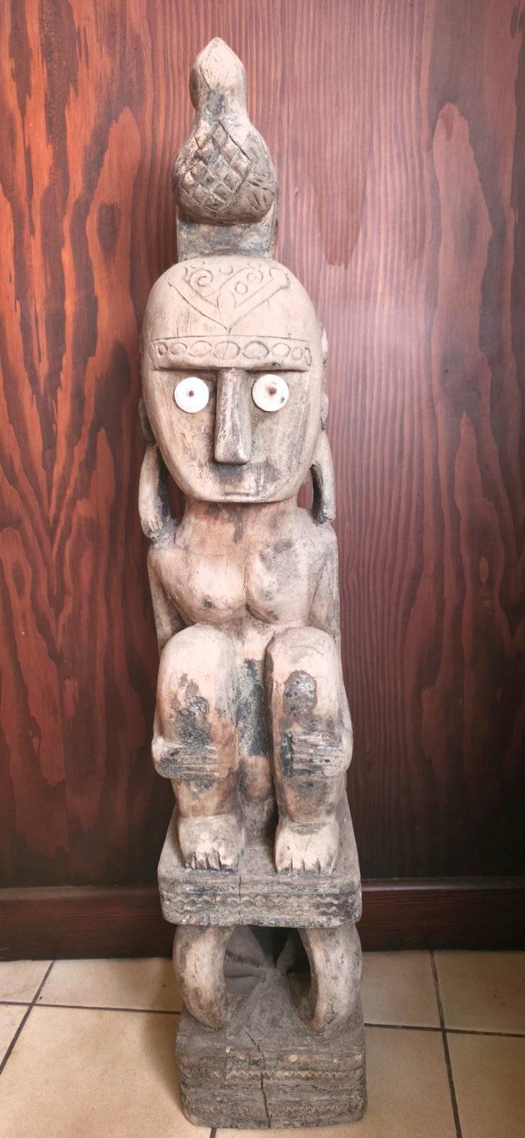 Carved Wood Ancestor Figure or Deity Sculpture - tribal collectible