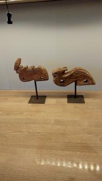 Pair of Southeast Asian Carved Wood Architectural Elements - view 1