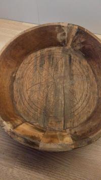 Primitive Wooden Dugout Dough Bowl - view 2