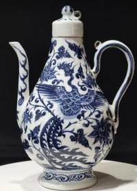 Chinese Blue and White Ewer, Late 20th Century - view 1