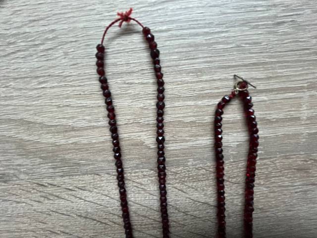 Bohemian Faceted Garnet Bead Necklace or Strand - jewelry collectible