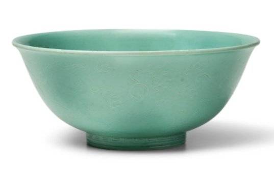 Tongzhi Mark and Period Celadon-Glazed Dragon Bowl - ceramics collectible