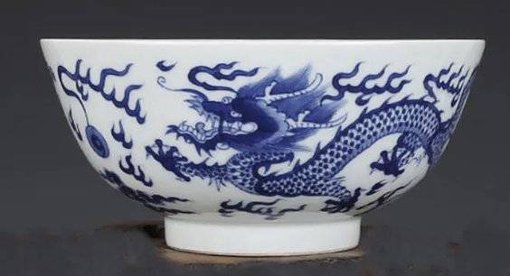 Chinese Blue and White 'Dragon' Bowl with Kangxi Mark - asian collectible