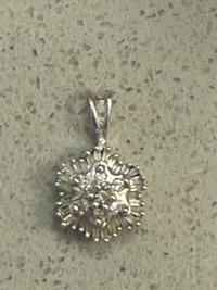 14K White Gold Cluster Pendant - view 1