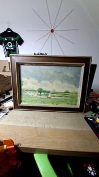 Dutch River Landscape Oil Painting by M. Schijndel - view 1