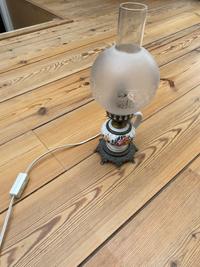 Mid-20th Century Electrified Ceramic Hurricane Lamp - view 2