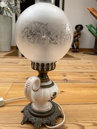 Mid-20th Century Electrified Ceramic Hurricane Lamp - view 3