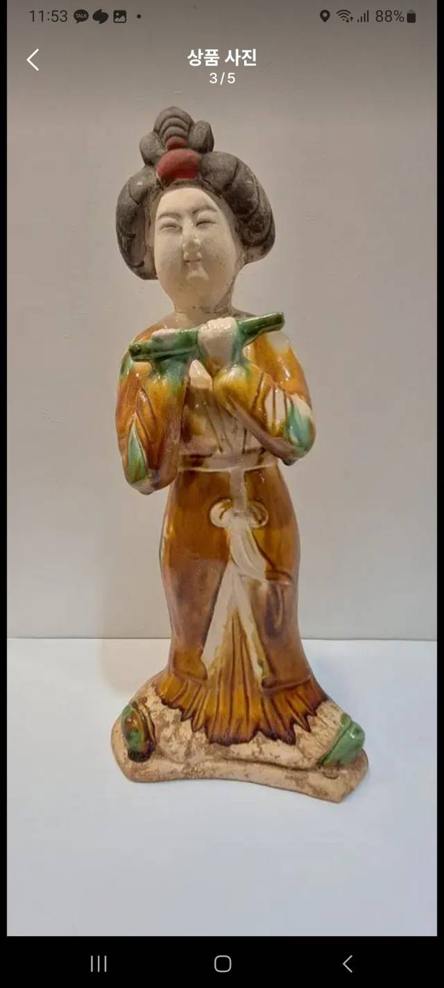 Sancai-style pottery female musician figurine - ceramics collectible