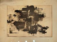 Mid-Century Abstract Ink Wash Drawing, Dated 1963 - view 1