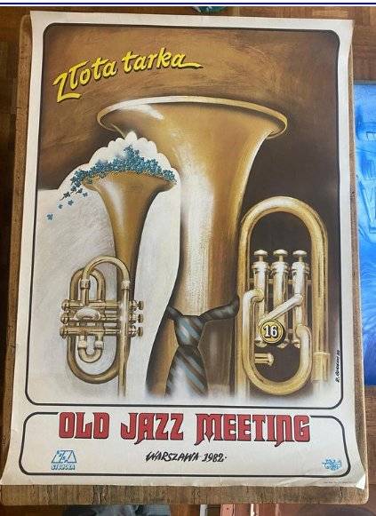 Three vintage 1980s Polish cultural and movie posters including Greystoke Tarzan and 1982 Warsaw Jazz Meeting. - view 1