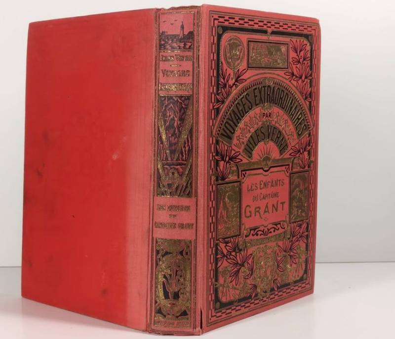 1923 Hachette edition of Jules Verne's Les Enfants du Capitaine Grant in red Hetzel-style gilt binding - view 1