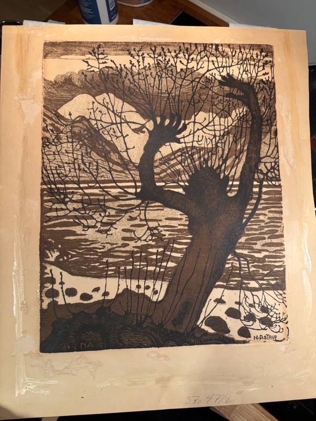 Photomechanical Reproduction of Nikolai Astrup Woodcut - prints collectible