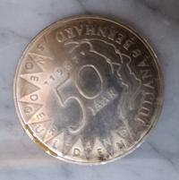 Netherlands 1987 50 Gulden Silver Coin 'Juliana & Bernhard' - view 1