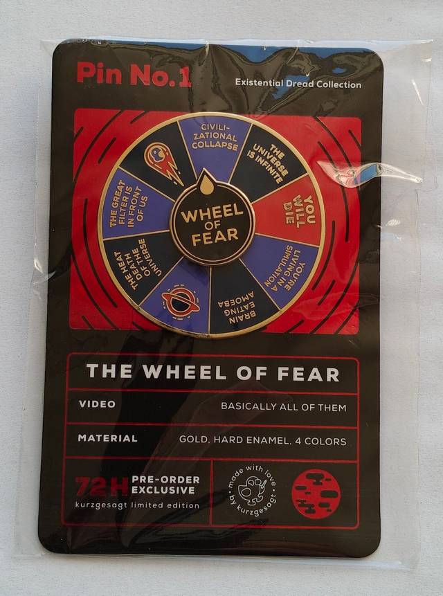 Kurzgesagt Wheel of Fear Pin - Pin No. 1 (72H Pre-Order Exclusive) - collectibles collectible