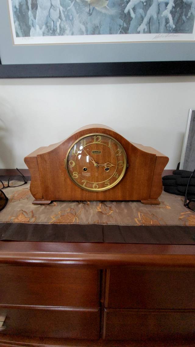 Forestville - Tambour Mantel Clock (c.1945-1955) Bim-Bam 8-Day Movement - mechanical collectible