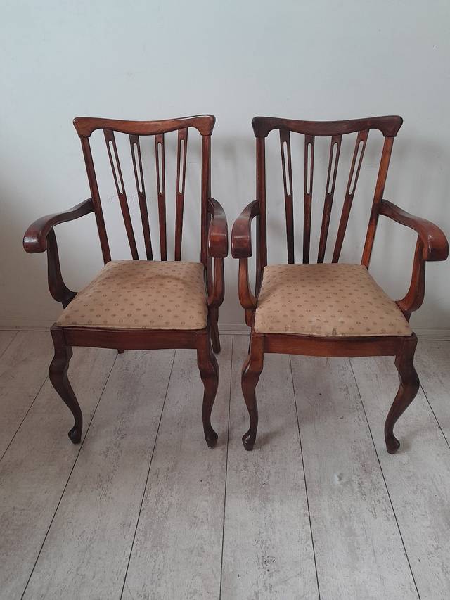 Pair of George III Style Mahogany Armchairs - interior collectible