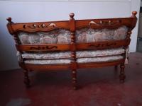 Victorian-Revival Upholstered Settee - view 2