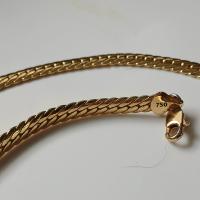 Italian 750 Gold Omega-Style Chain Necklace - view 1