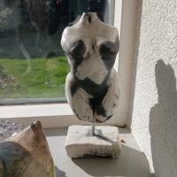 Raku-Fired Female Torso Sculpture - view 1