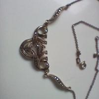 Art Deco Style Marcasite Sterling Silver Necklace - view 2