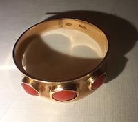Mid-20th Century Gold Ring with Coral Cabochons - view 2