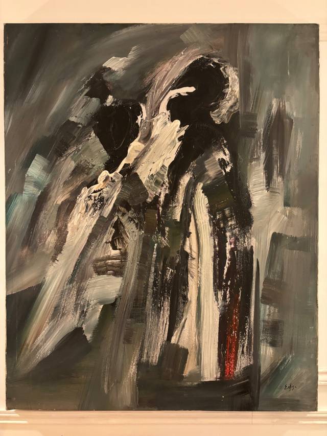 Abstract Gestural Painting on Canvas - paintings collectible