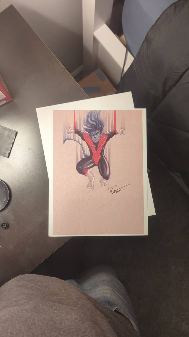 Nightcrawler Comic Art Print, Signed 'Kit' (2015) - prints collectible