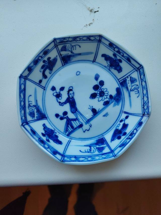Chinese Blue and White Octagonal Dish, late Qing Dynasty to Republic Period (1880-1940) - ceramics collectible