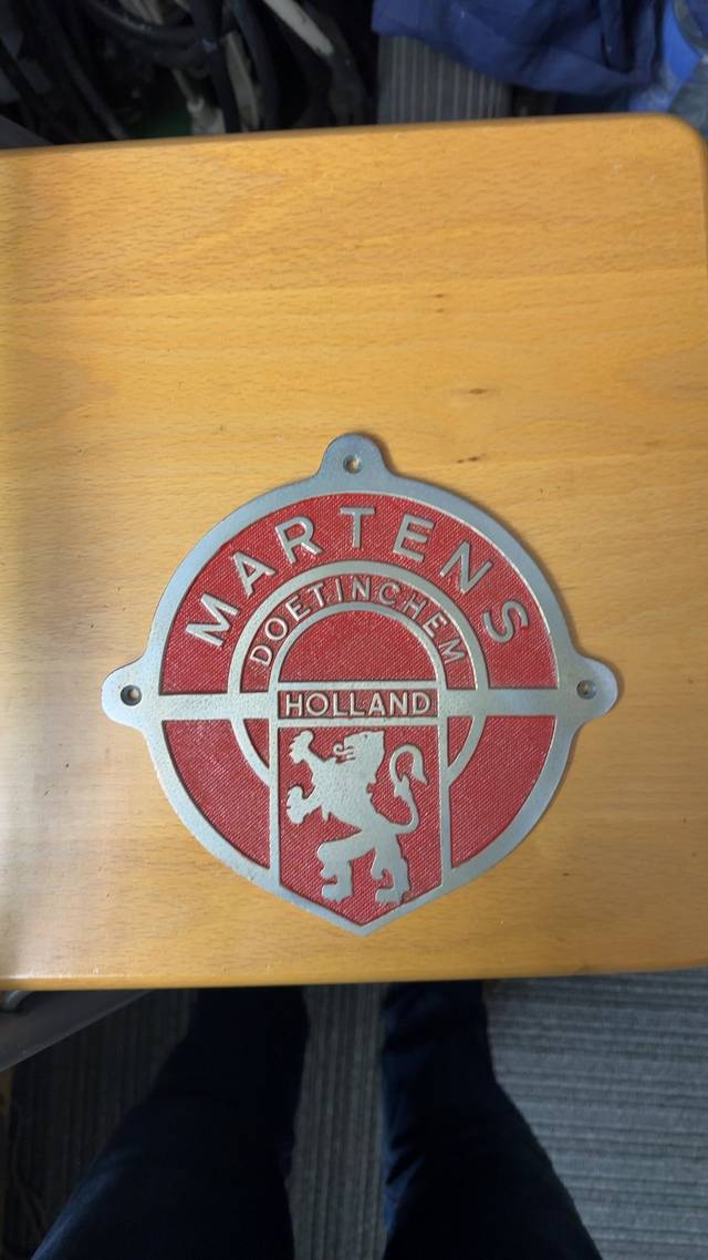 Martens Doetinchem Cast Metal Engine or Machinery Plate - collectibles collectible