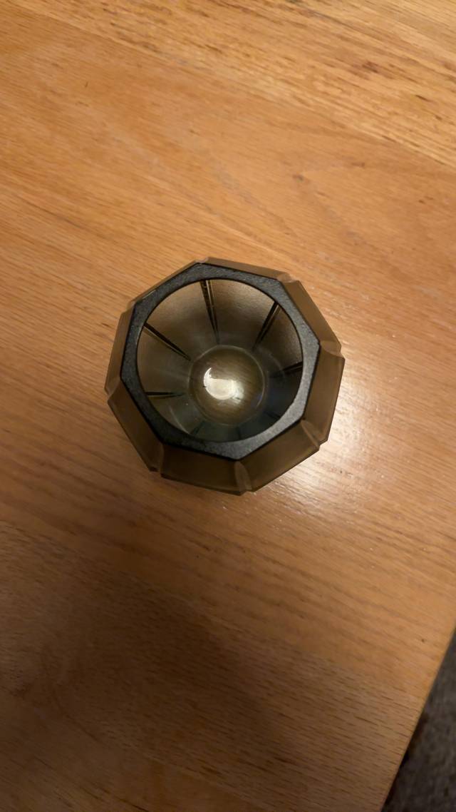 Faceted Smokey Gray Pressed Glass Tealight Holder - decorative collectible