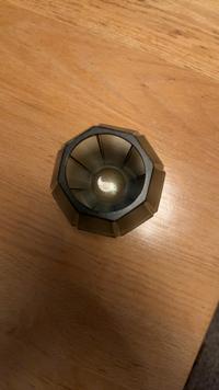 Faceted Smokey Gray Pressed Glass Tealight Holder - view 1