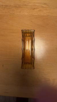 Amber Pressed Glass Tray - Starburst Pattern - view 1