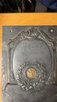 Dutch Tennis Challenge Trophy Plaque - 'V.V.G.A. Algemene' (1937–1939) - view 2