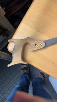 Mid-Century Compass Saw (Keyhole Saw) with Molded Bakelite or Resin Handle - view 2