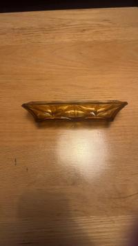Amber Pressed Glass Tray - Starburst Pattern - view 2