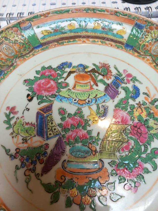 Chinese Export Famille Rose Medallion Plate - ceramics collectible