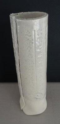 Chinese Shino-Glazed Cylindrical 'Bamboo' Vase, 20th Century - view 3
