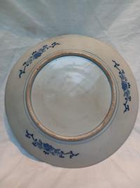 Chinese Blue and White Porcelain Plate with Peony and Bamboo Motif - view 3