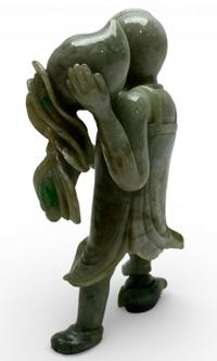 Chinese Jadeite Carving of a Boy with Immortal Peach - view 3