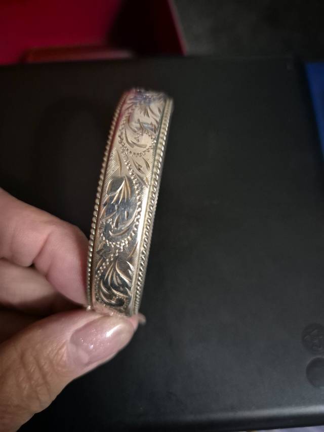 Engraved Bangle Bracelet - jewelry collectible