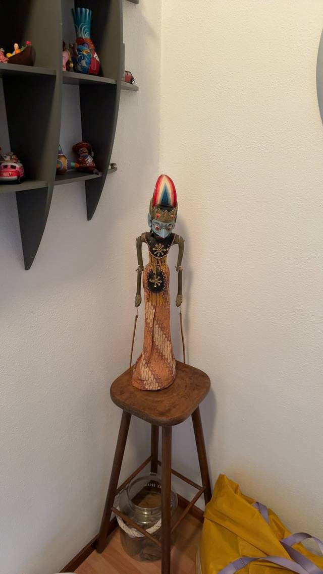Javanese Wayang Golek Puppet - Gatotkaca (Blue-Faced Hero) - tribal collectible