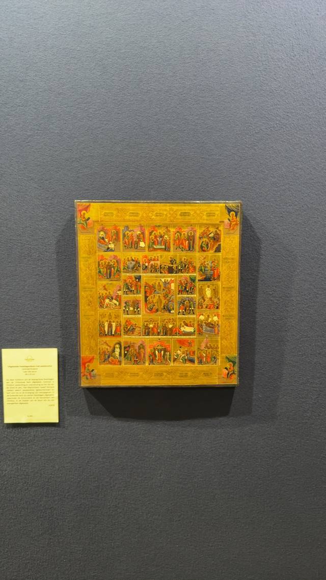 Russian Orthodox Feast Day Icon with Passion Cycle - religious collectible