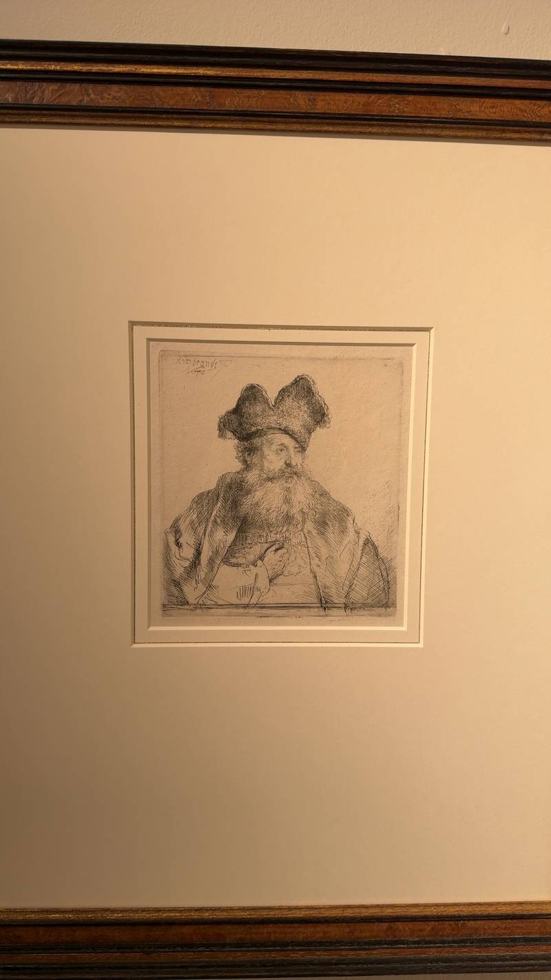 Old Man with a Divided Fur Cap (B. 265) - Intaglio Print - prints collectible