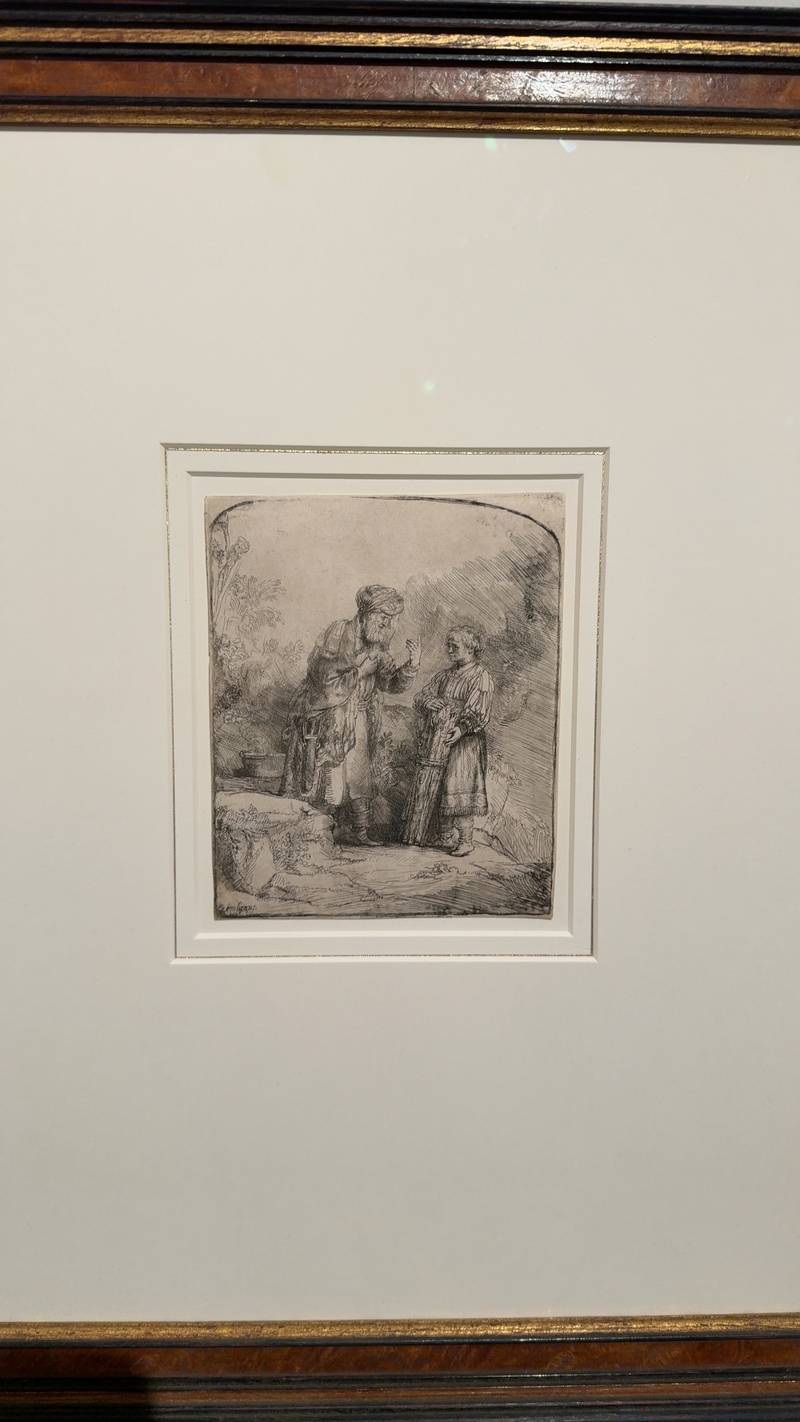 Abraham and Isaac (Bartsch 34), Etching after Rembrandt van Rijn - prints collectible
